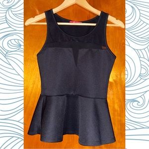 Rainbow Black Peplum Top